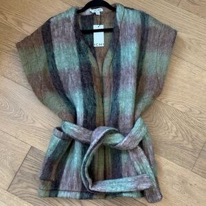 ICHI Women's IAFalsie Striped Vest - NWT - Green & Tan